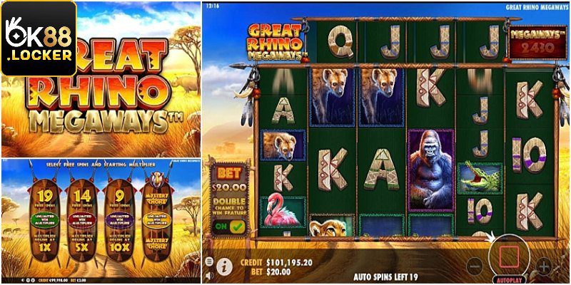 Trải nghiệm siêu phẩm Megaway Rhino